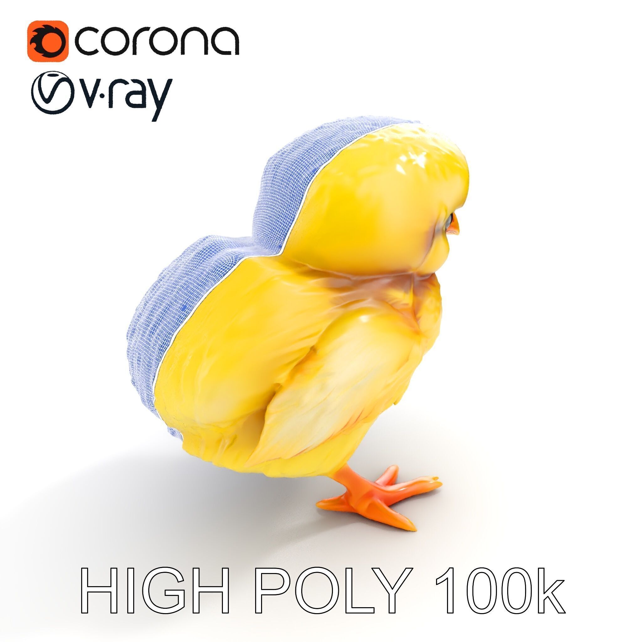 Adorable Chick Character Model Pack Low-poly 3D model_8