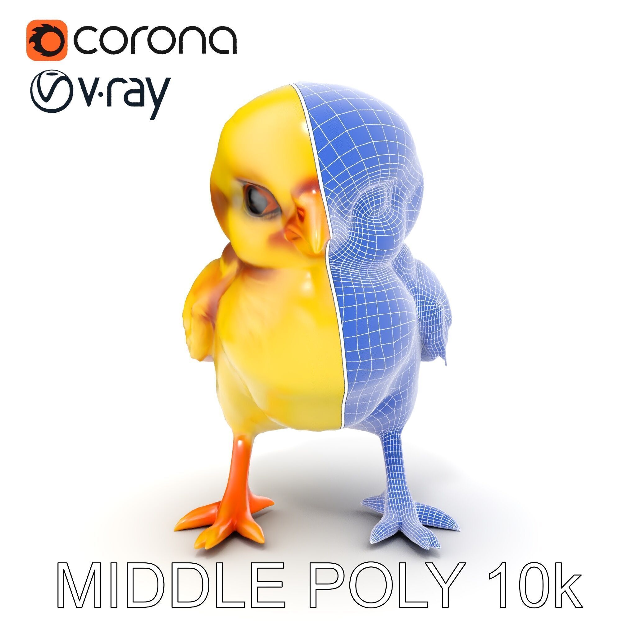 Adorable Chick Character Model Pack Low-poly 3D model_6