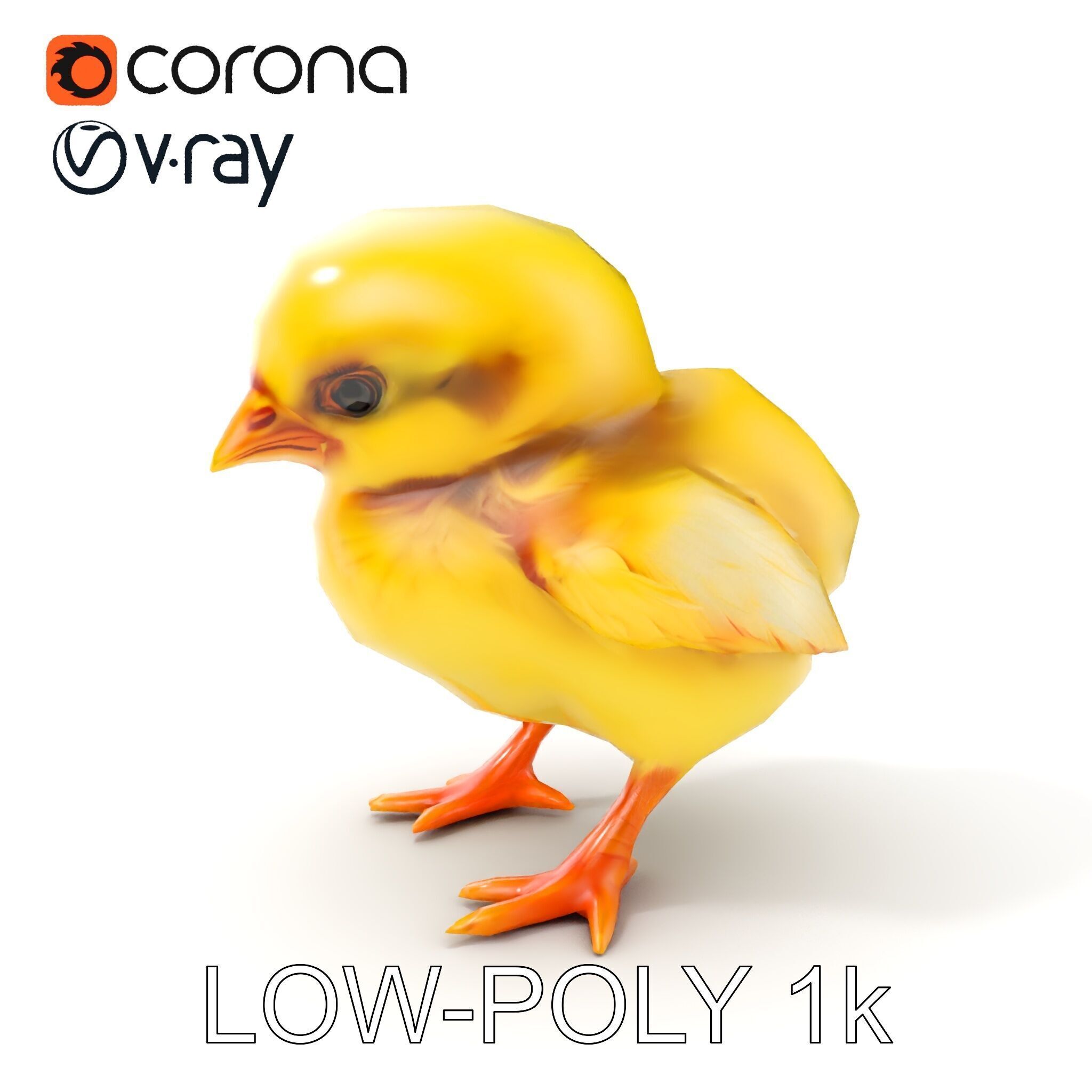 Adorable Chick Character Model Pack Low-poly 3D model_33