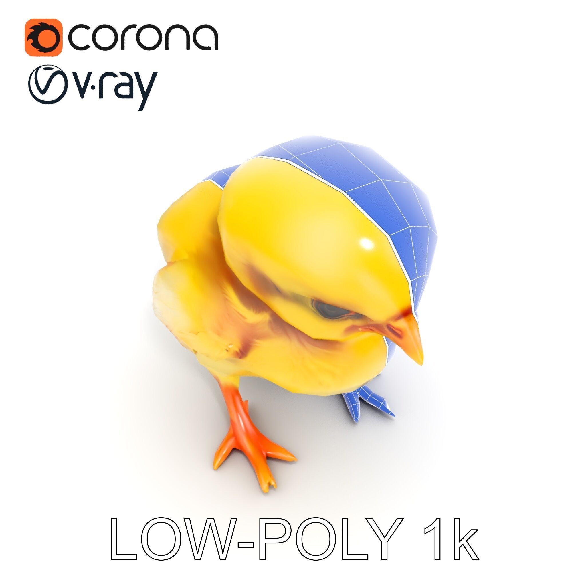 Adorable Chick Character Model Pack Low-poly 3D model_25