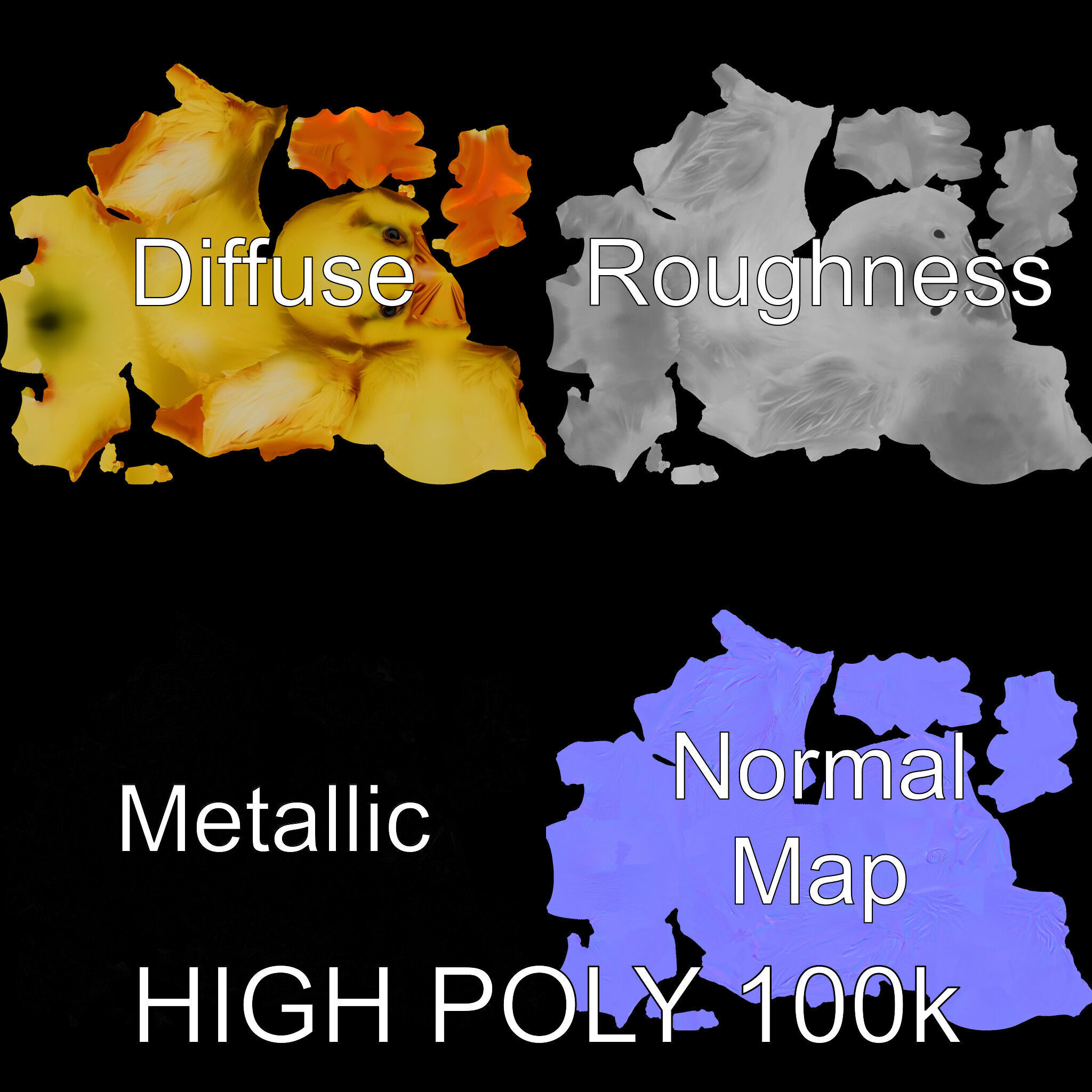 Adorable Chick Character Model Pack Low-poly 3D model_3