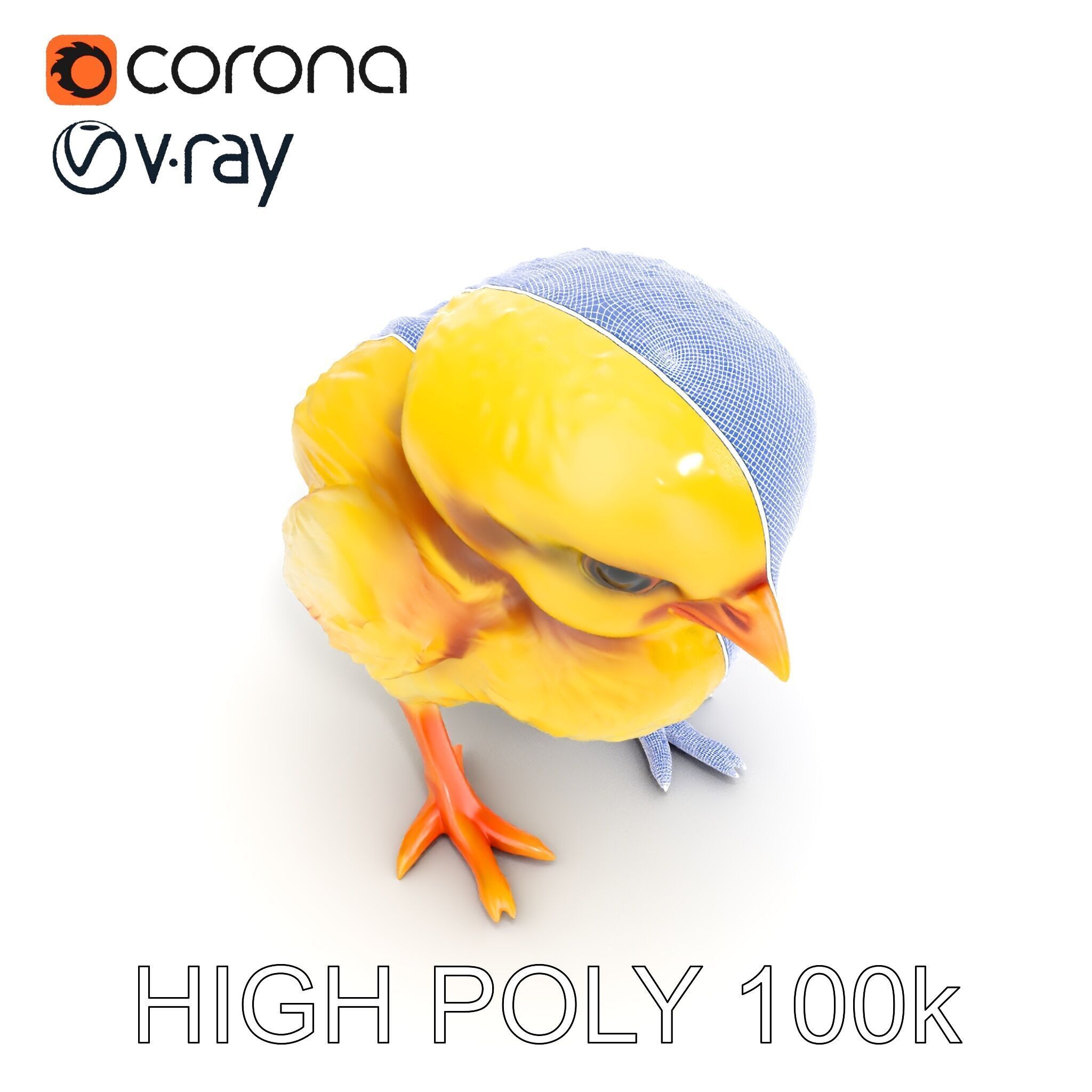 Adorable Chick Character Model Pack Low-poly 3D model_35