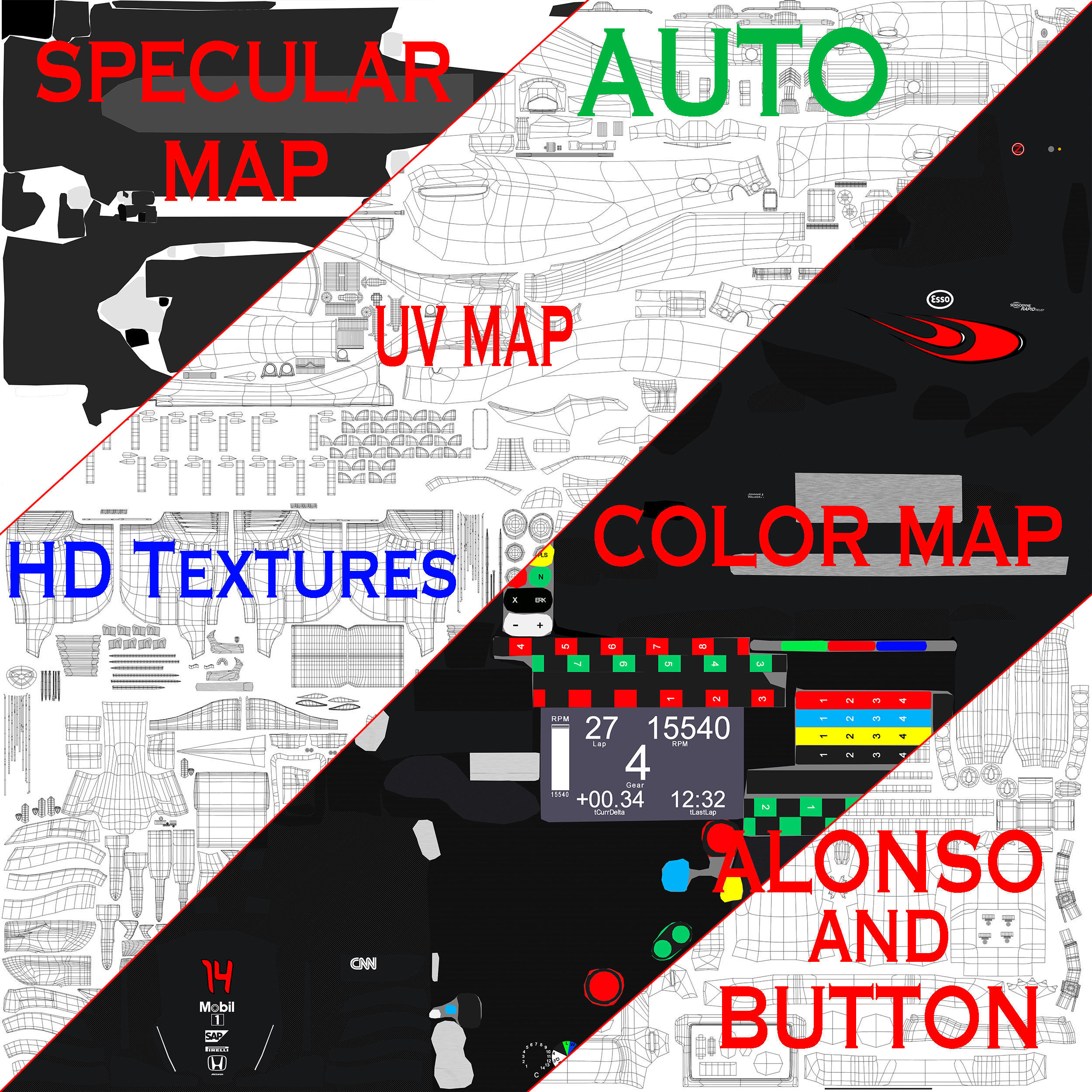 McLaren Mp4 31 Low-poly 3D model_11