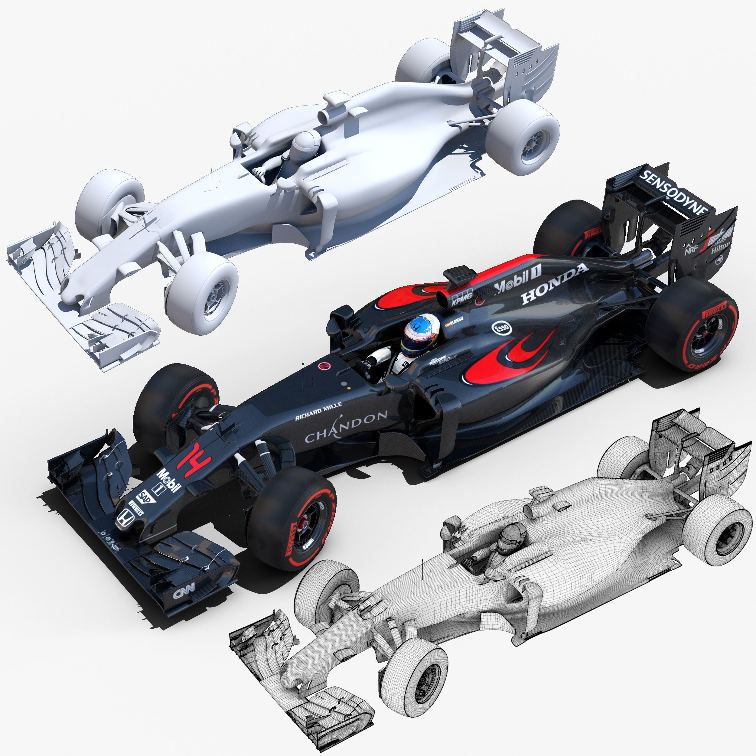 McLaren Mp4 31 Low-poly 3D model_5