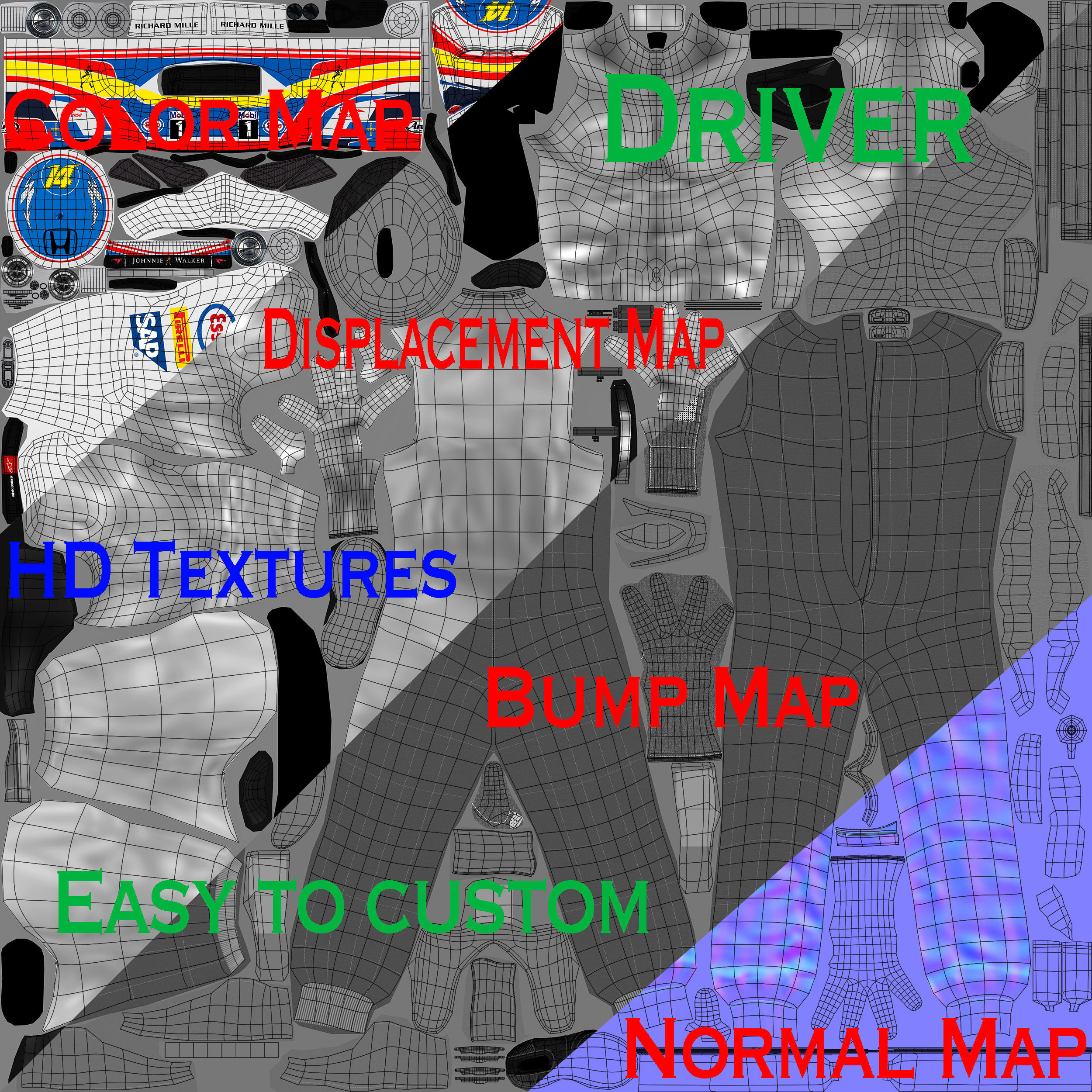 McLaren Mp4 31 Low-poly 3D model_12