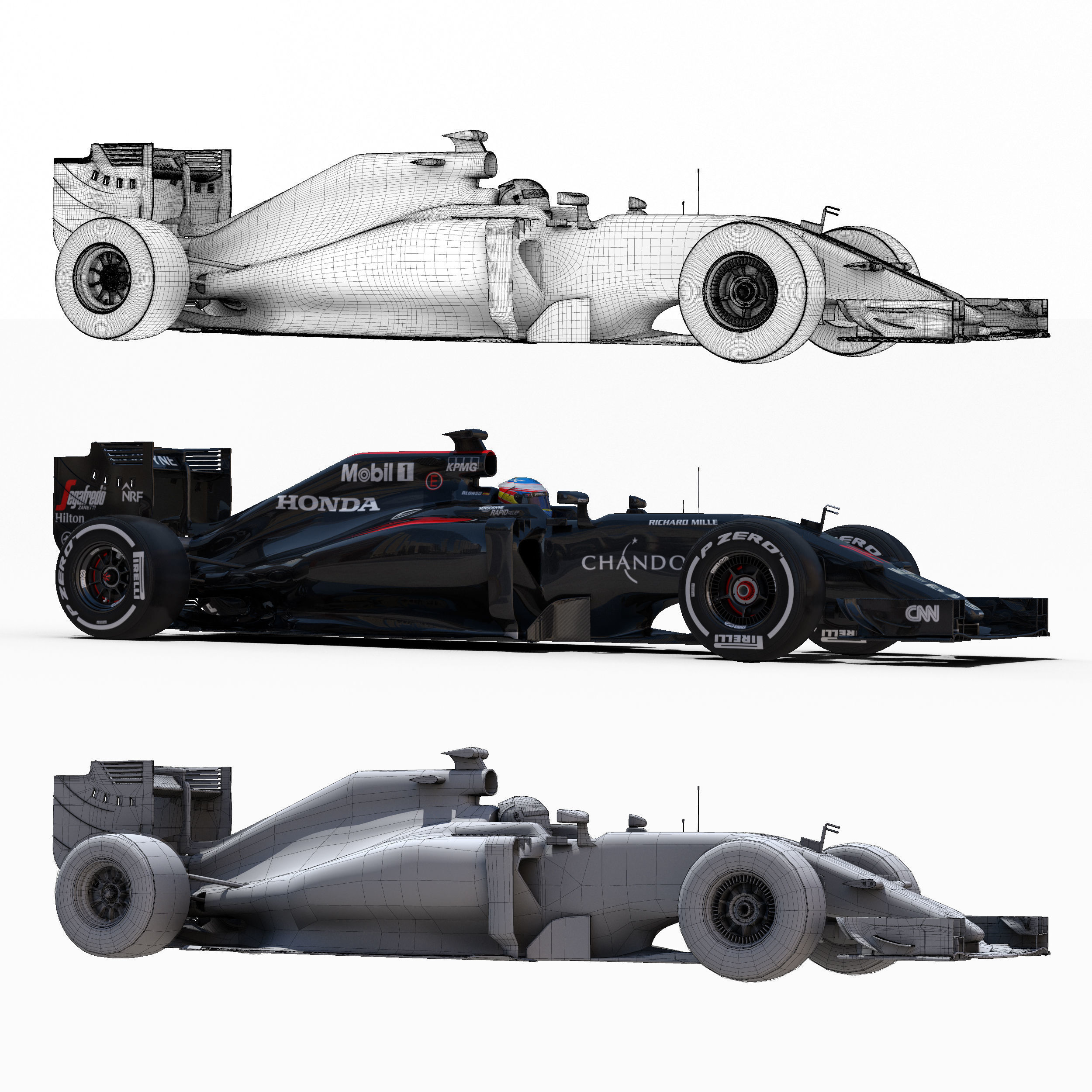 McLaren Mp4 31 Low-poly 3D model_9