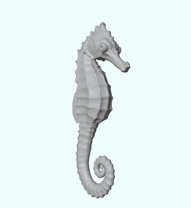 Seahorse Realistic Marine Figurine Free 3D print model_10