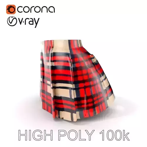 Plaid Skirt Model Pack for Fashion and Animation Low-poly 3D model