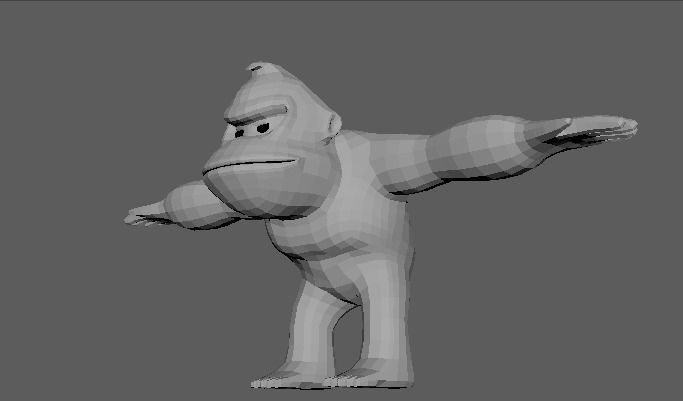 Extreme Low Poly Donkey Kong Free 3D model_1