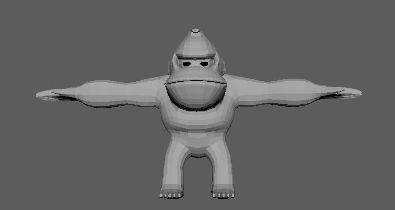 Extreme Low Poly Donkey Kong Free 3D model_0
