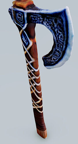 Wooden viking axe Free low-poly 3D model