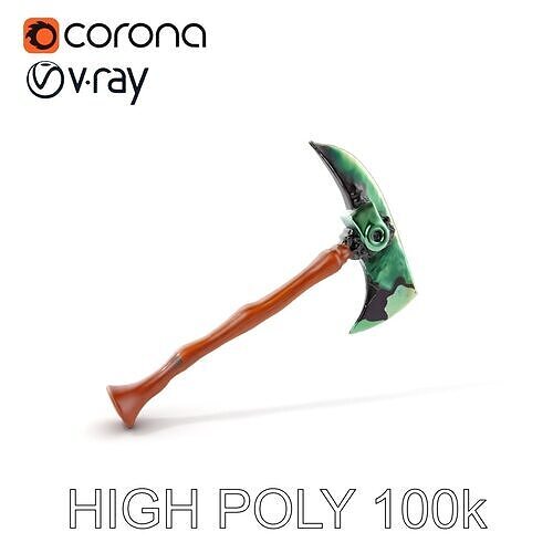 Fantasy Battle Axe Model Pack Low-poly 3D model
