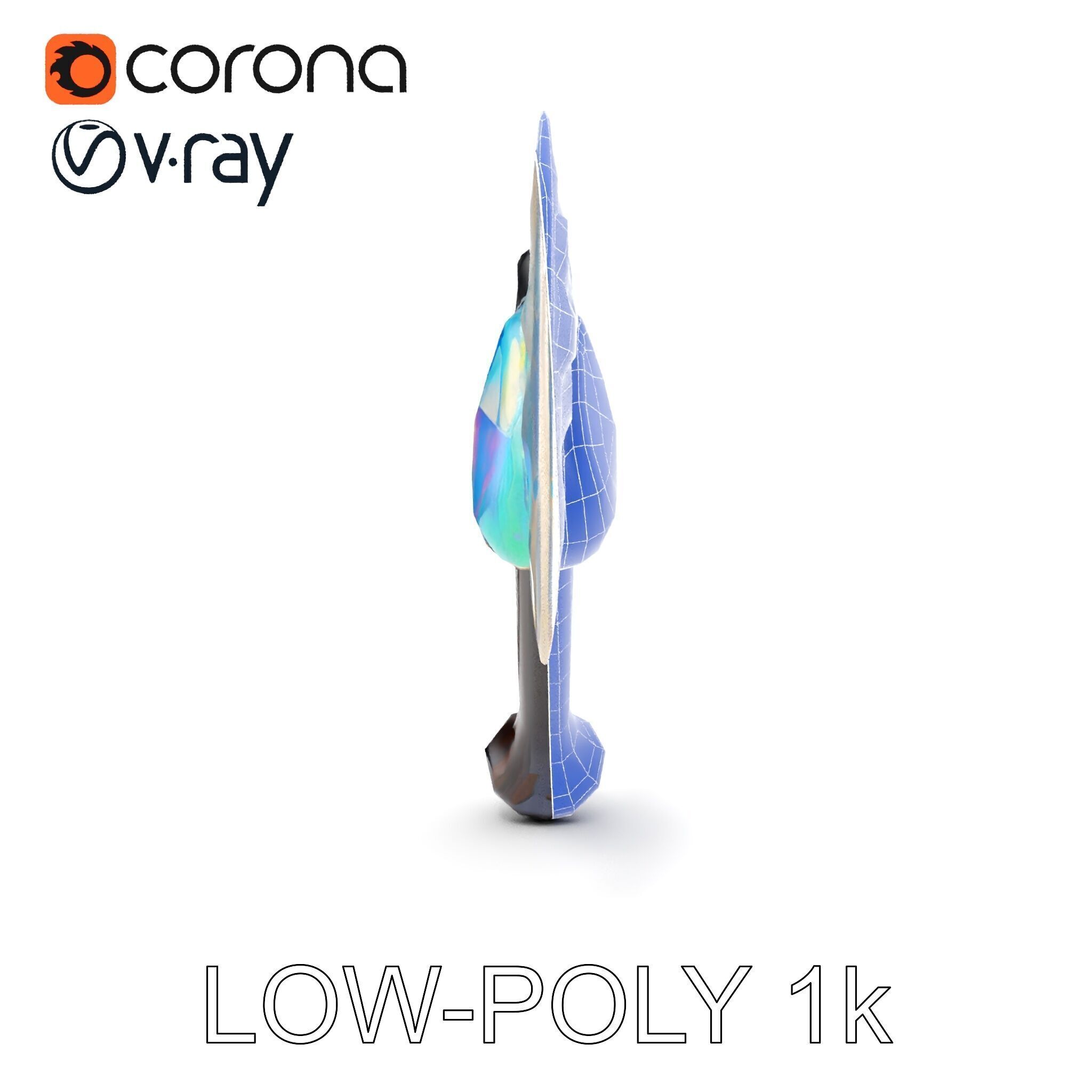 Opalescent Fantasy Axe Model Pack Low-poly 3D model_31