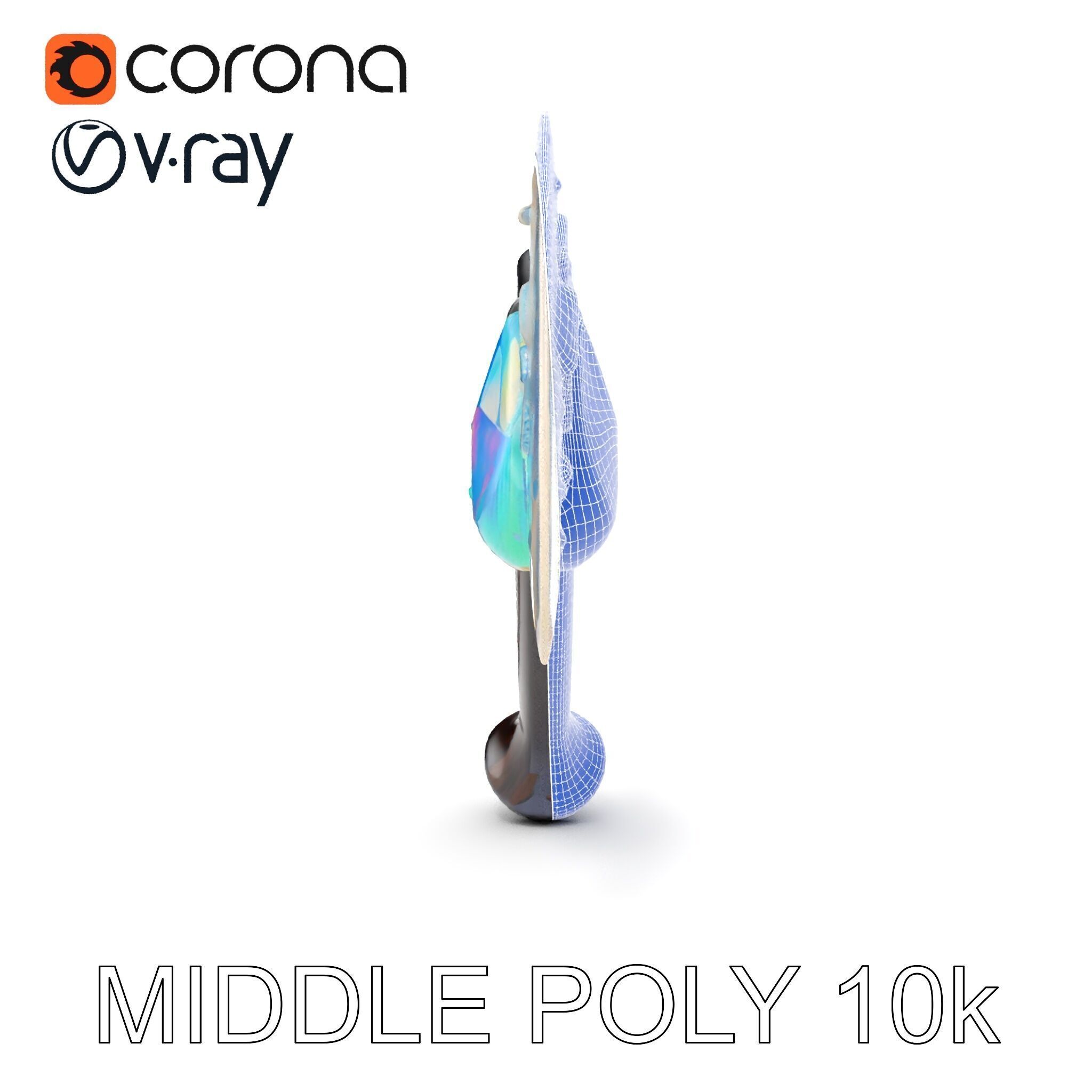 Opalescent Fantasy Axe Model Pack Low-poly 3D model_27