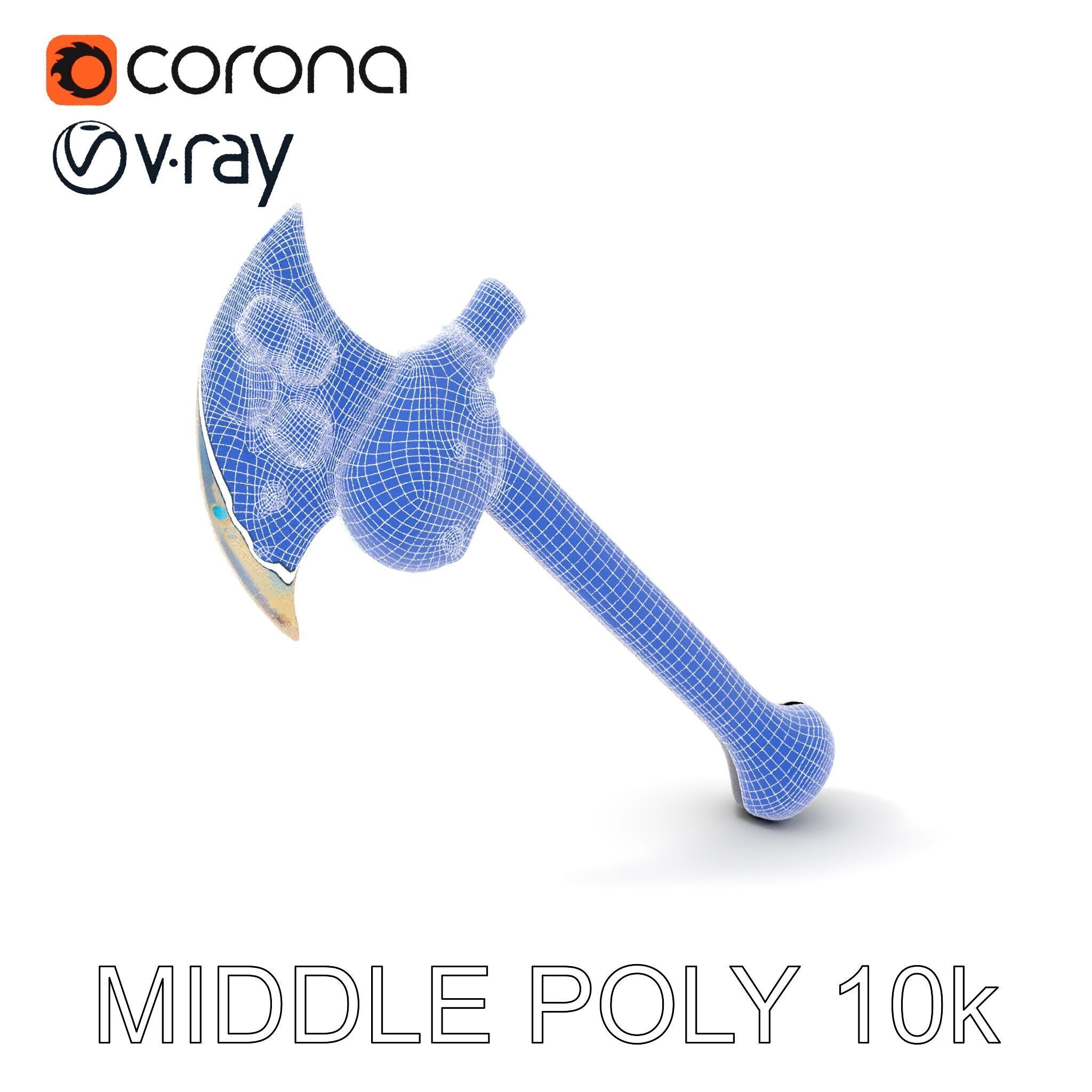 Opalescent Fantasy Axe Model Pack Low-poly 3D model_21