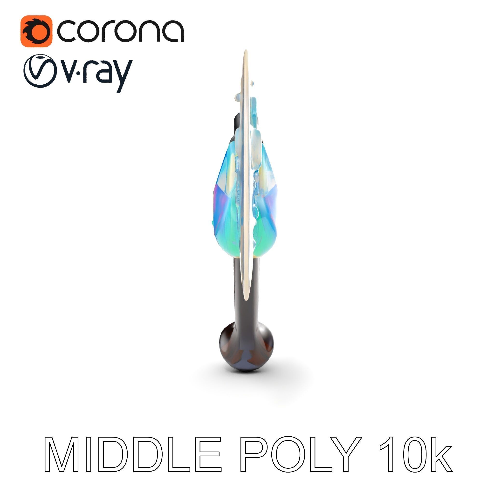 Opalescent Fantasy Axe Model Pack Low-poly 3D model_19