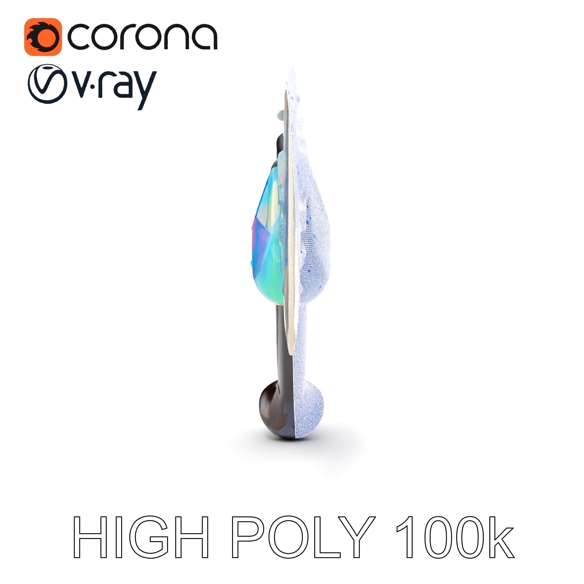 Opalescent Fantasy Axe Model Pack Low-poly 3D model_32