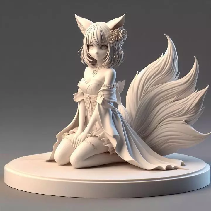 782 Fox  Spirit  Woman in Pu Song Ling Style  fantasy 3D print model_0