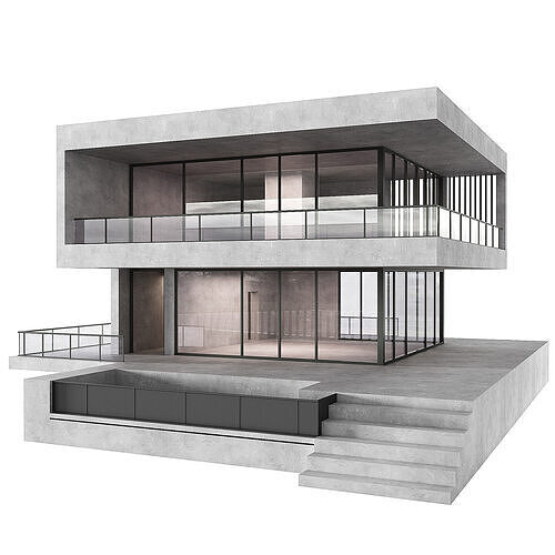 Modern Concrete House  3D model