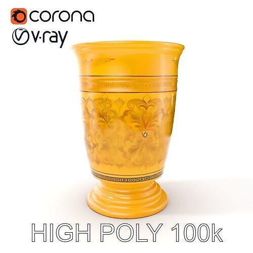Ornate Gold Chalice Model Pack for D Rendering Low-poly 3D model