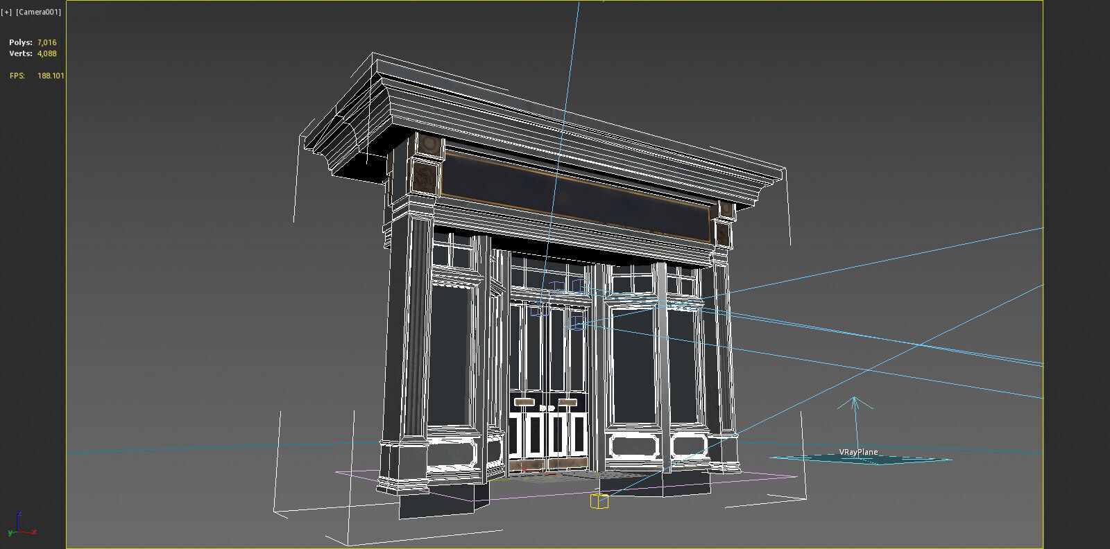 Classical architectural facade 3D model_6