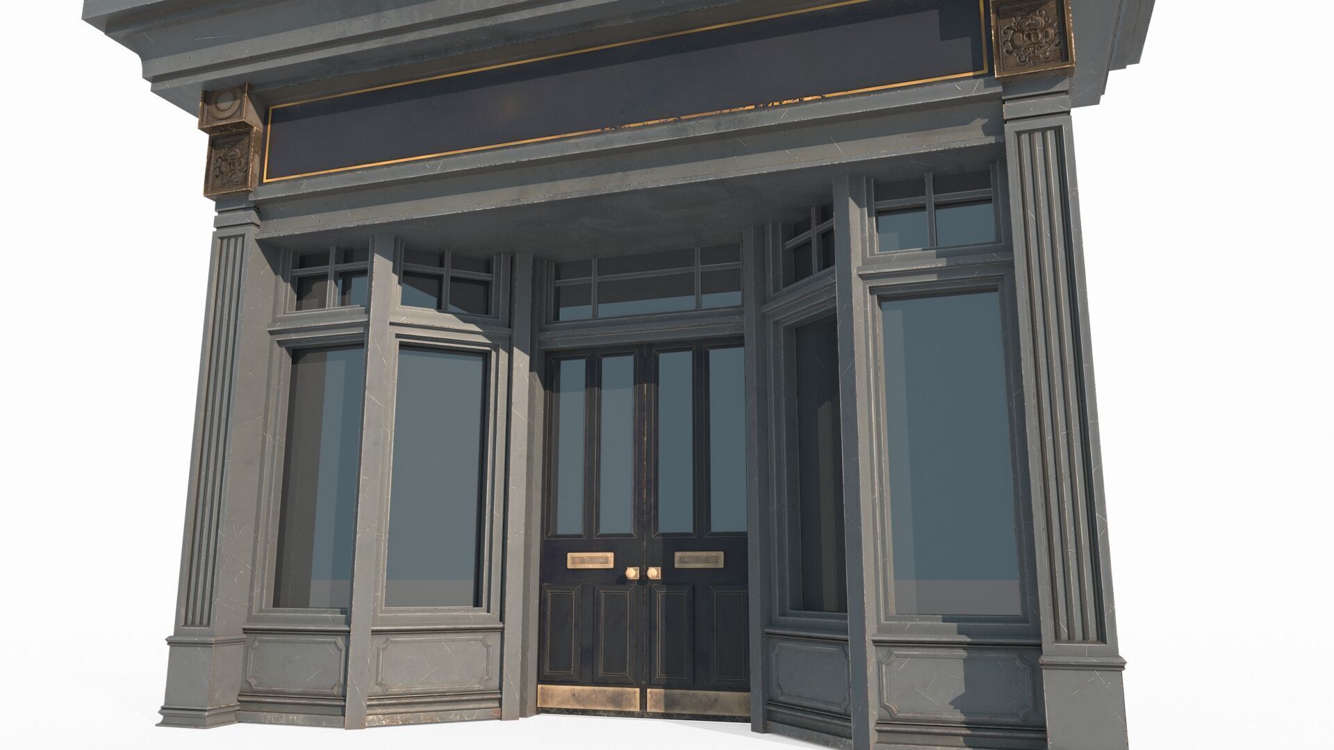 Classical architectural facade 3D model_4