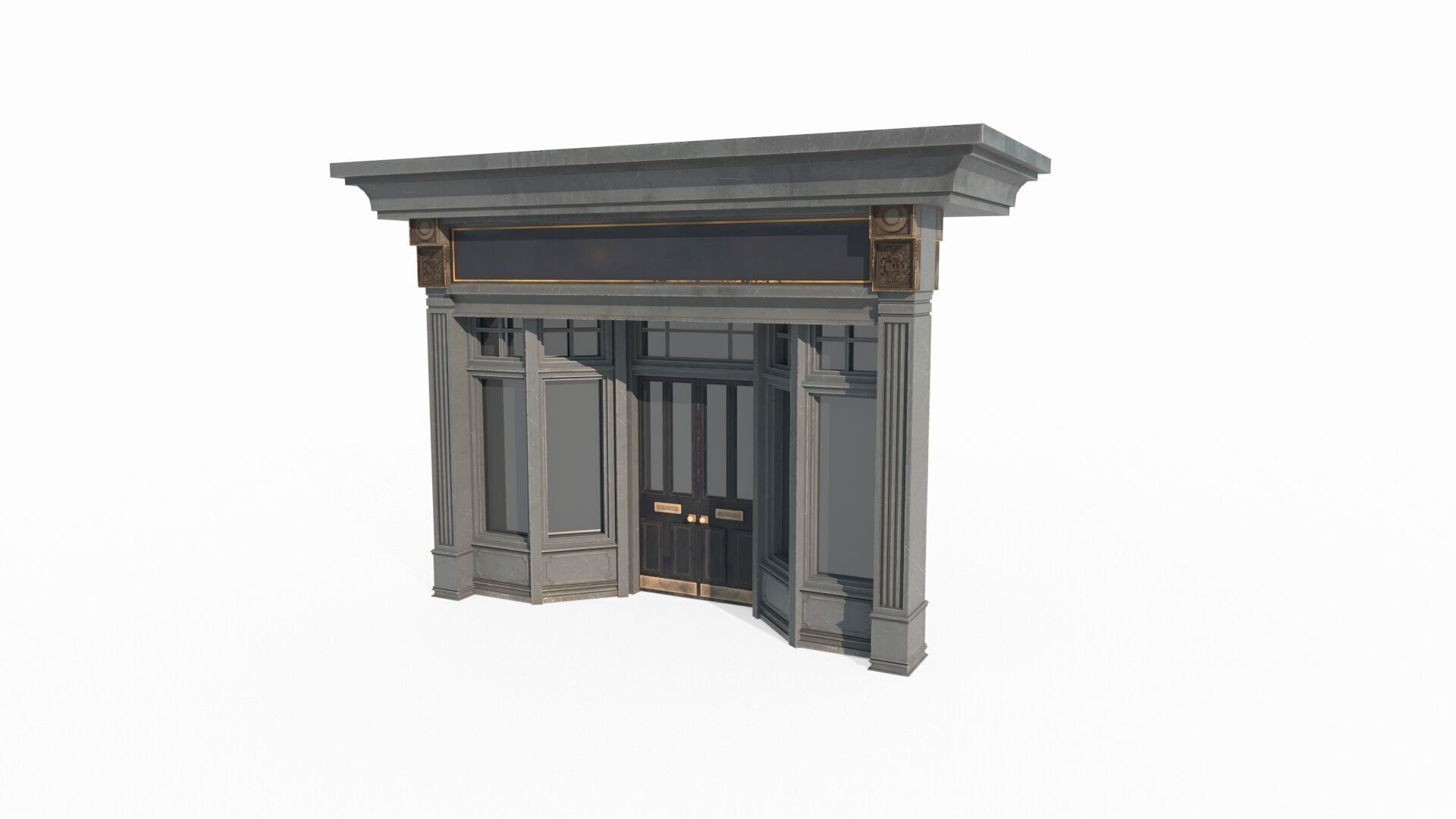 Classical architectural facade 3D model_2
