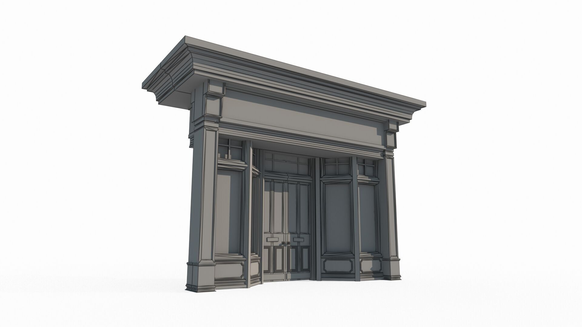 Classical architectural facade 3D model_5