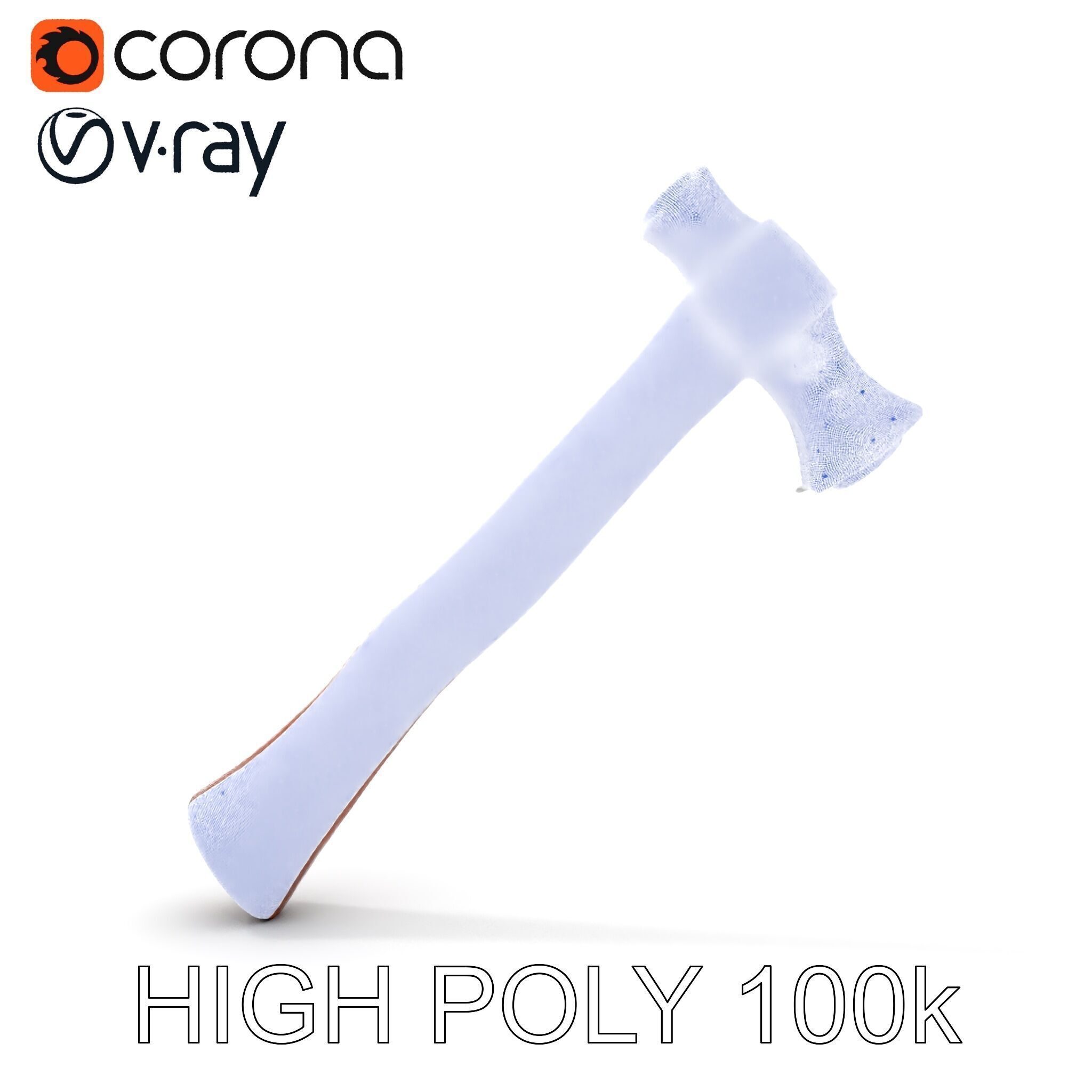 Nordic Battle Axe D Model Pack Low-poly 3D model_25