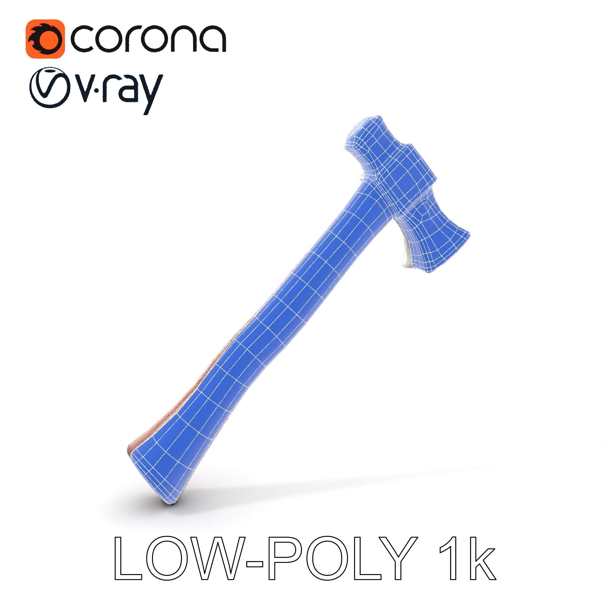 Nordic Battle Axe D Model Pack Low-poly 3D model_24