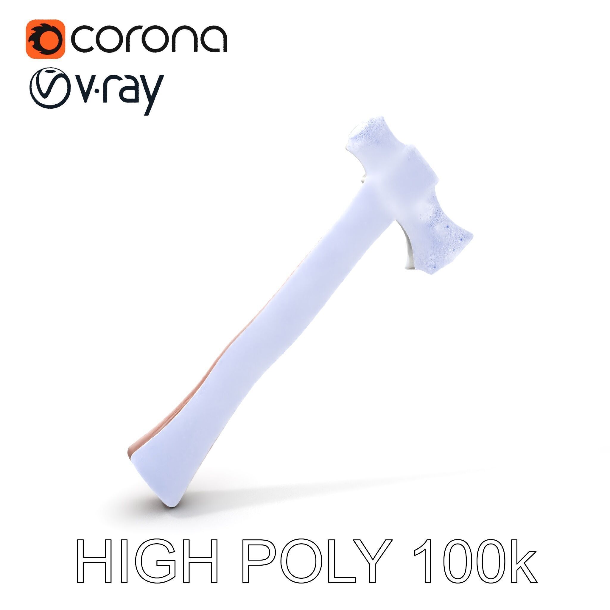 Nordic Battle Axe D Model Pack Low-poly 3D model_5