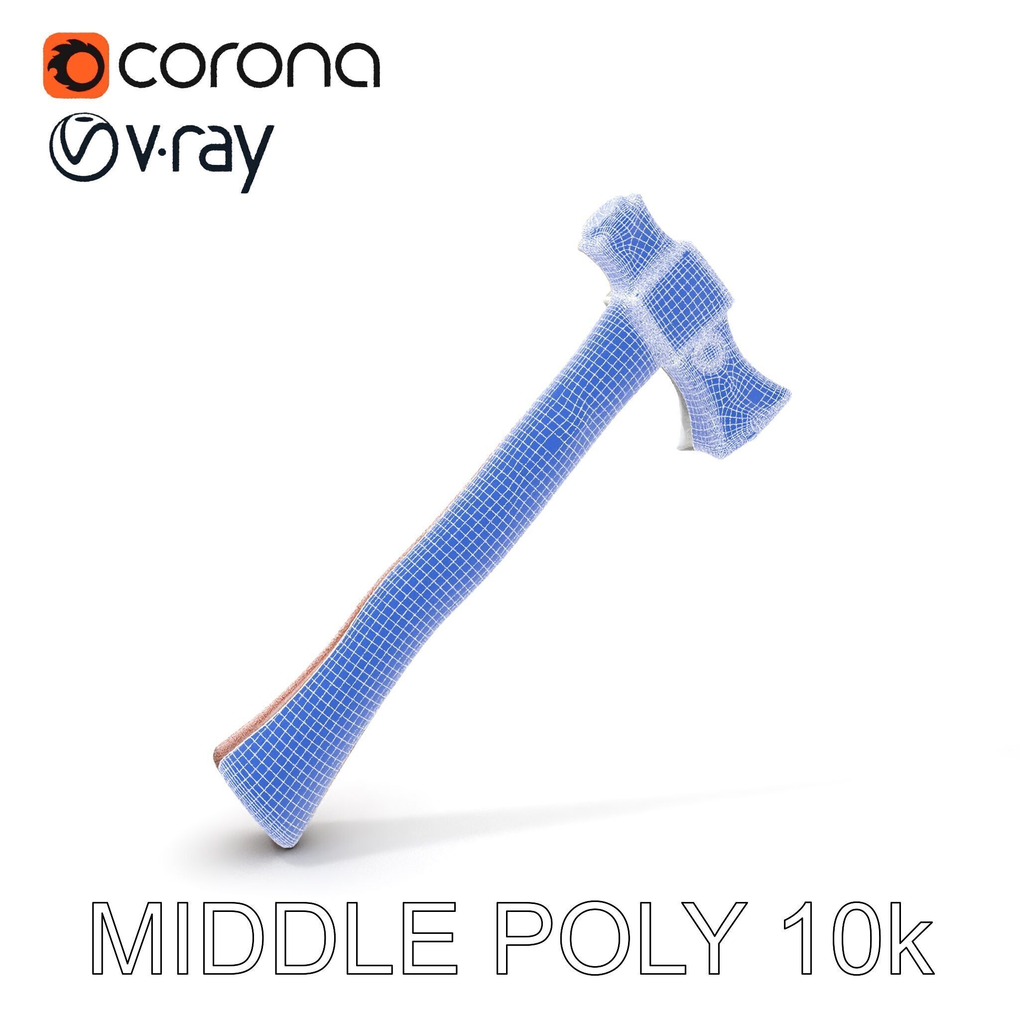 Nordic Battle Axe D Model Pack Low-poly 3D model_29