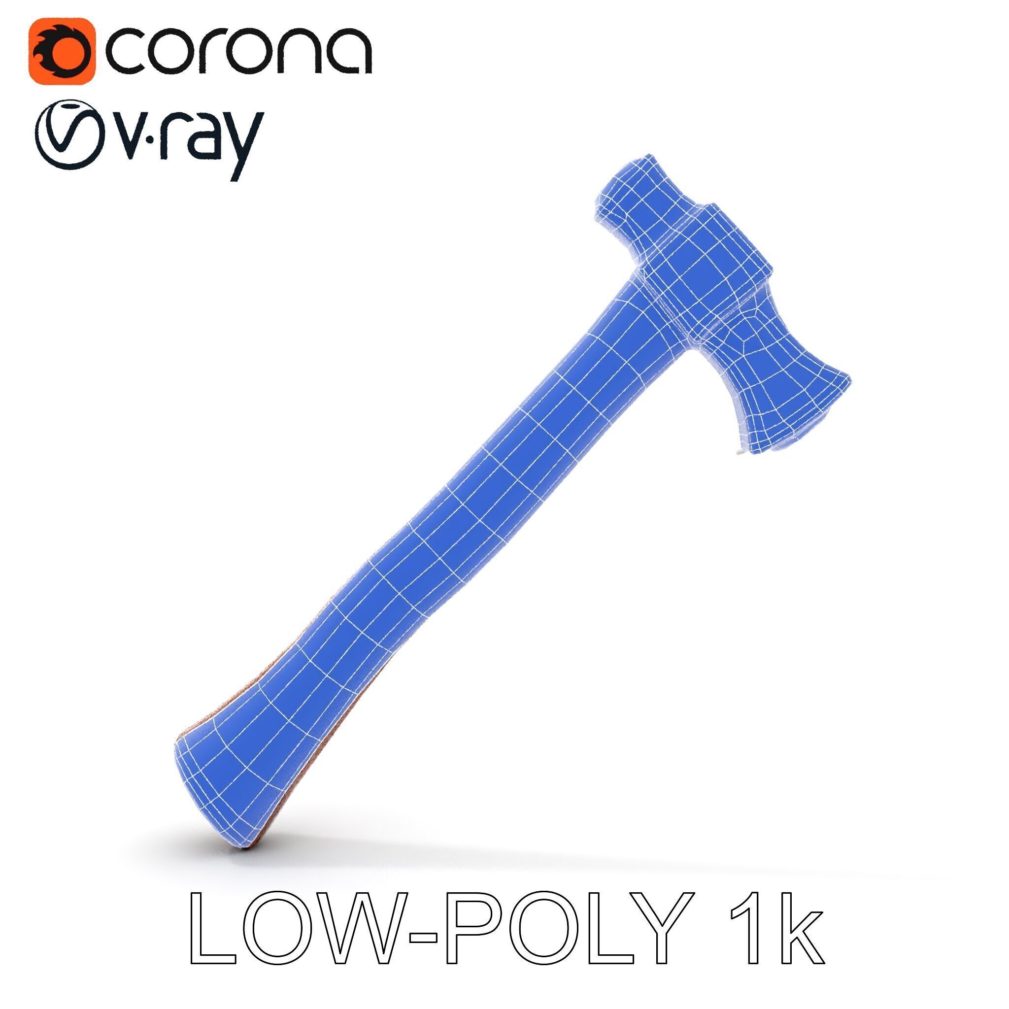 Nordic Battle Axe D Model Pack Low-poly 3D model_27