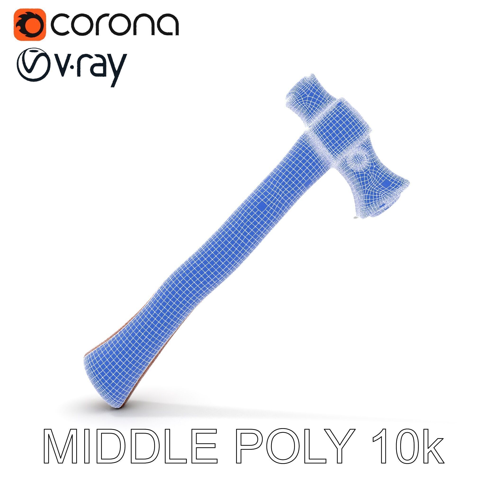 Nordic Battle Axe D Model Pack Low-poly 3D model_20