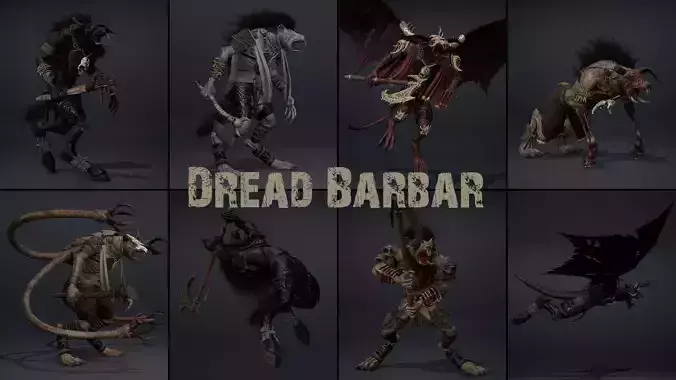 Dread Barbarian Low-poly 3D model