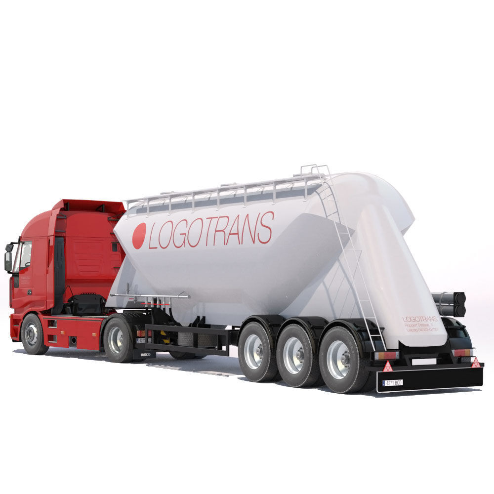 IVECO Hi-Way with Silo Trailer 3D model_4