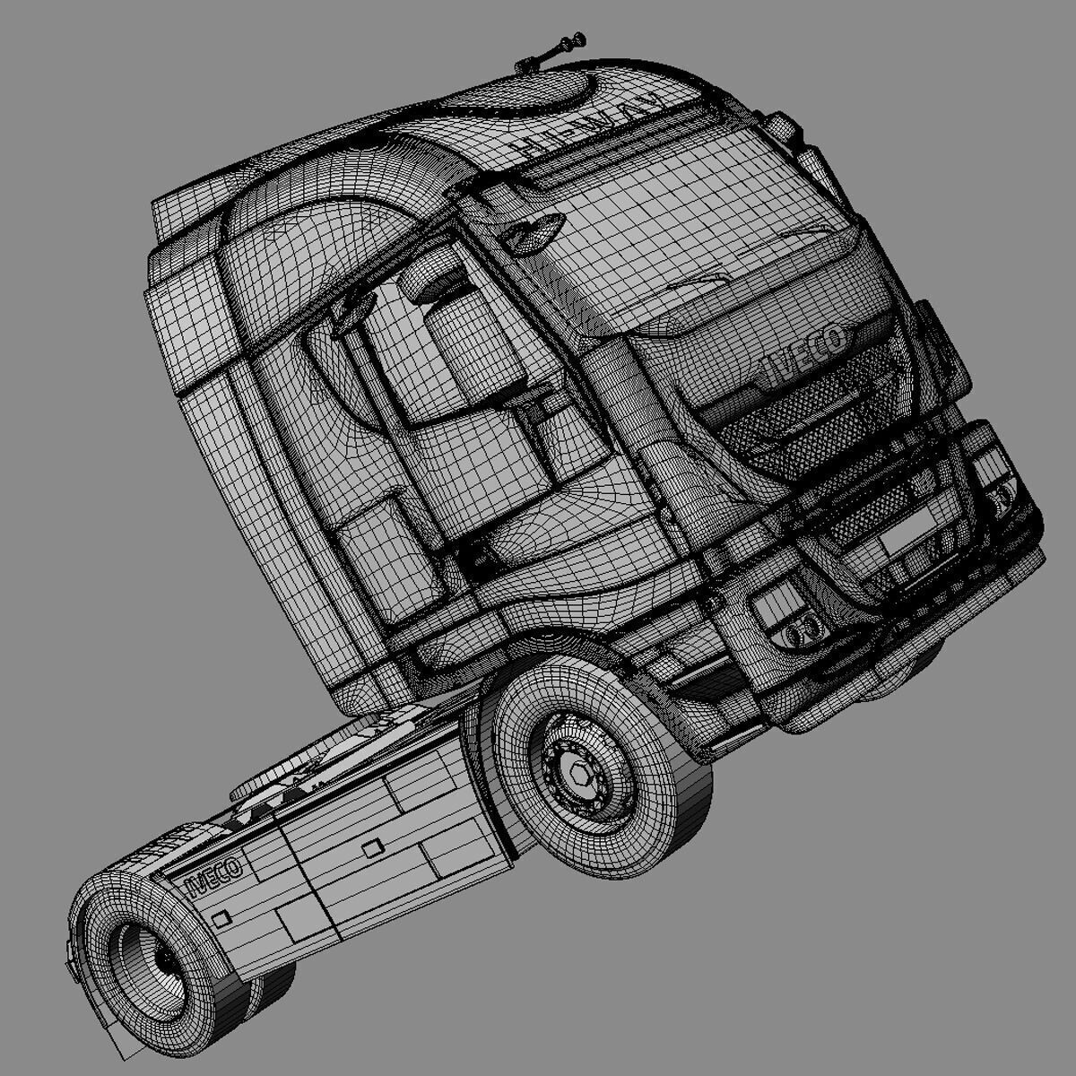 IVECO Hi-Way with Silo Trailer 3D model_9