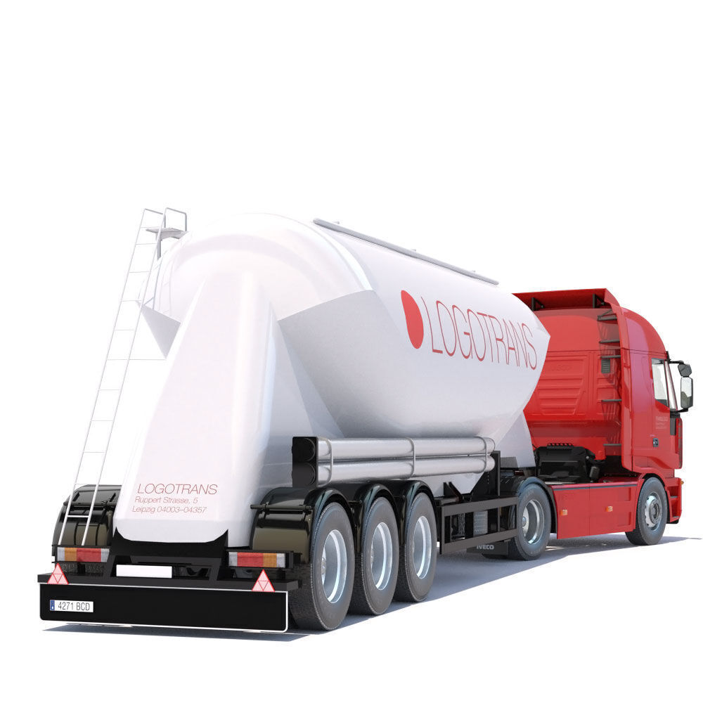 IVECO Hi-Way with Silo Trailer 3D model_3