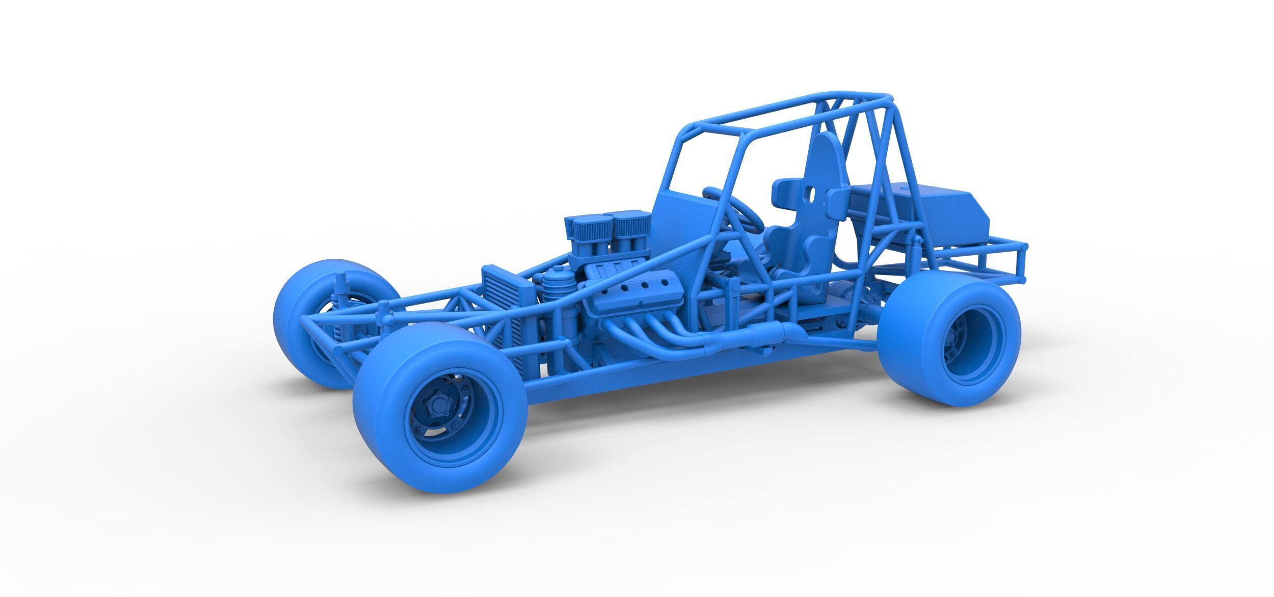 Vintage Asphalt Modified stock car Base V3 Scale 1 to 25 3D print model_23