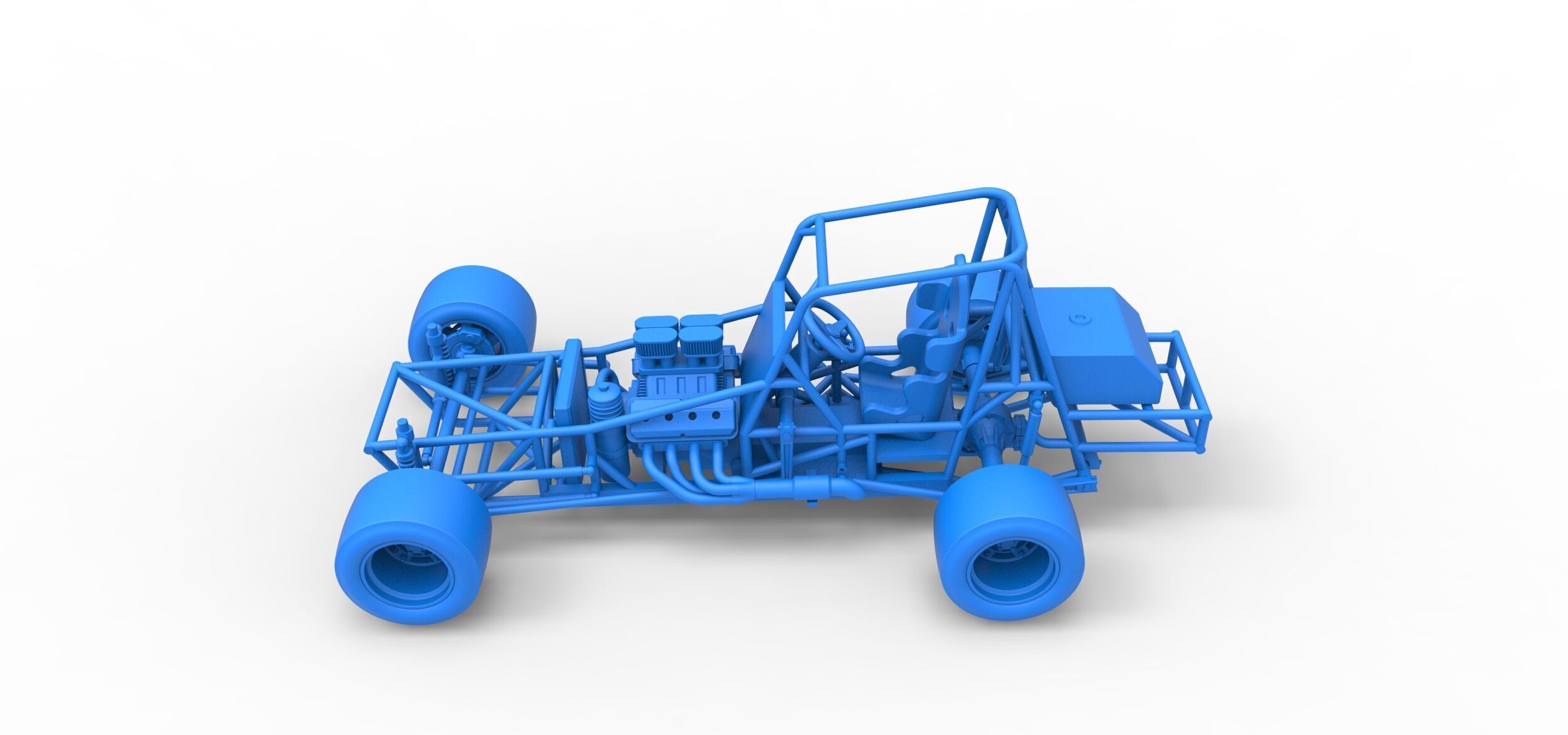 Vintage Asphalt Modified stock car Base V3 Scale 1 to 25 3D print model_32