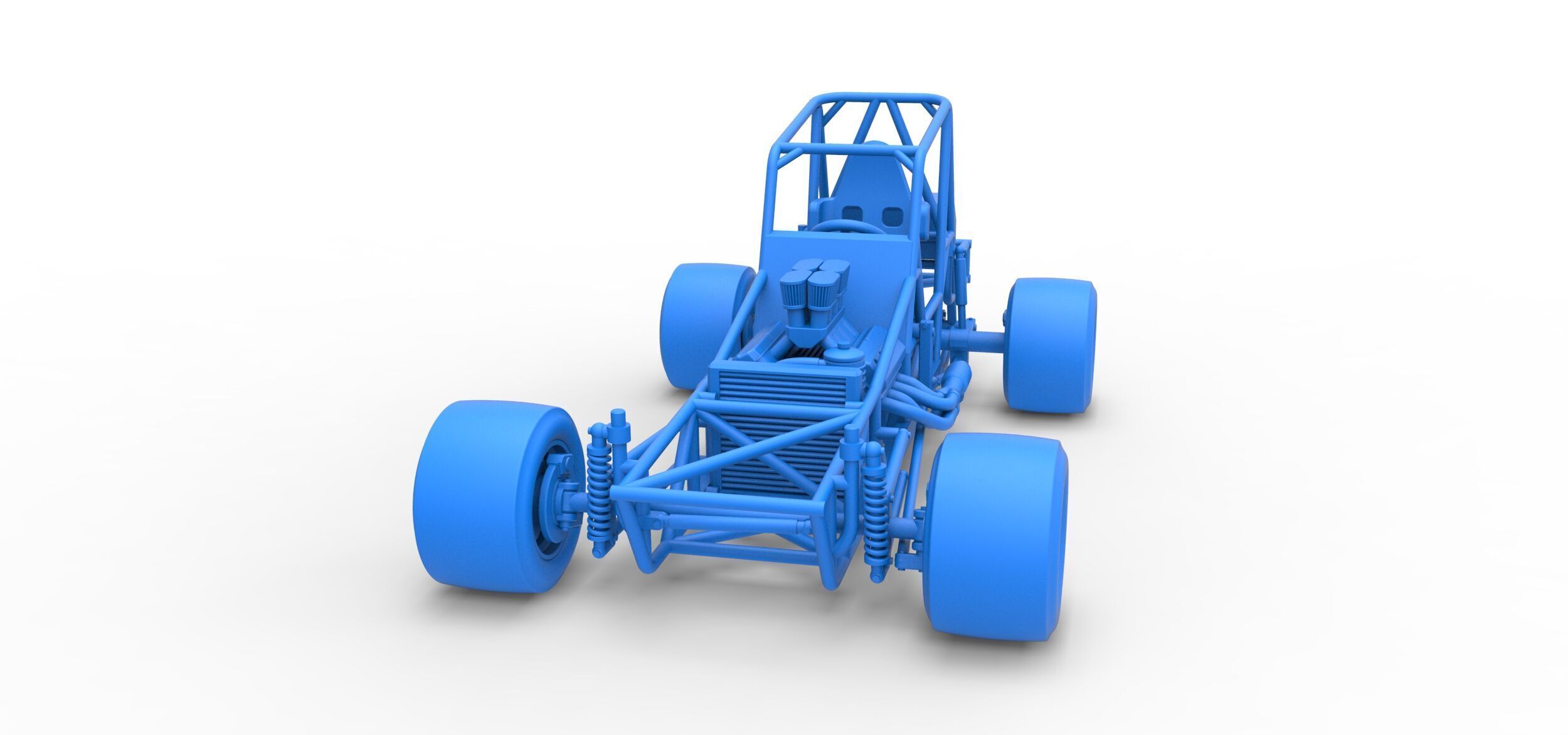 Vintage Asphalt Modified stock car Base V3 Scale 1 to 25 3D print model_27