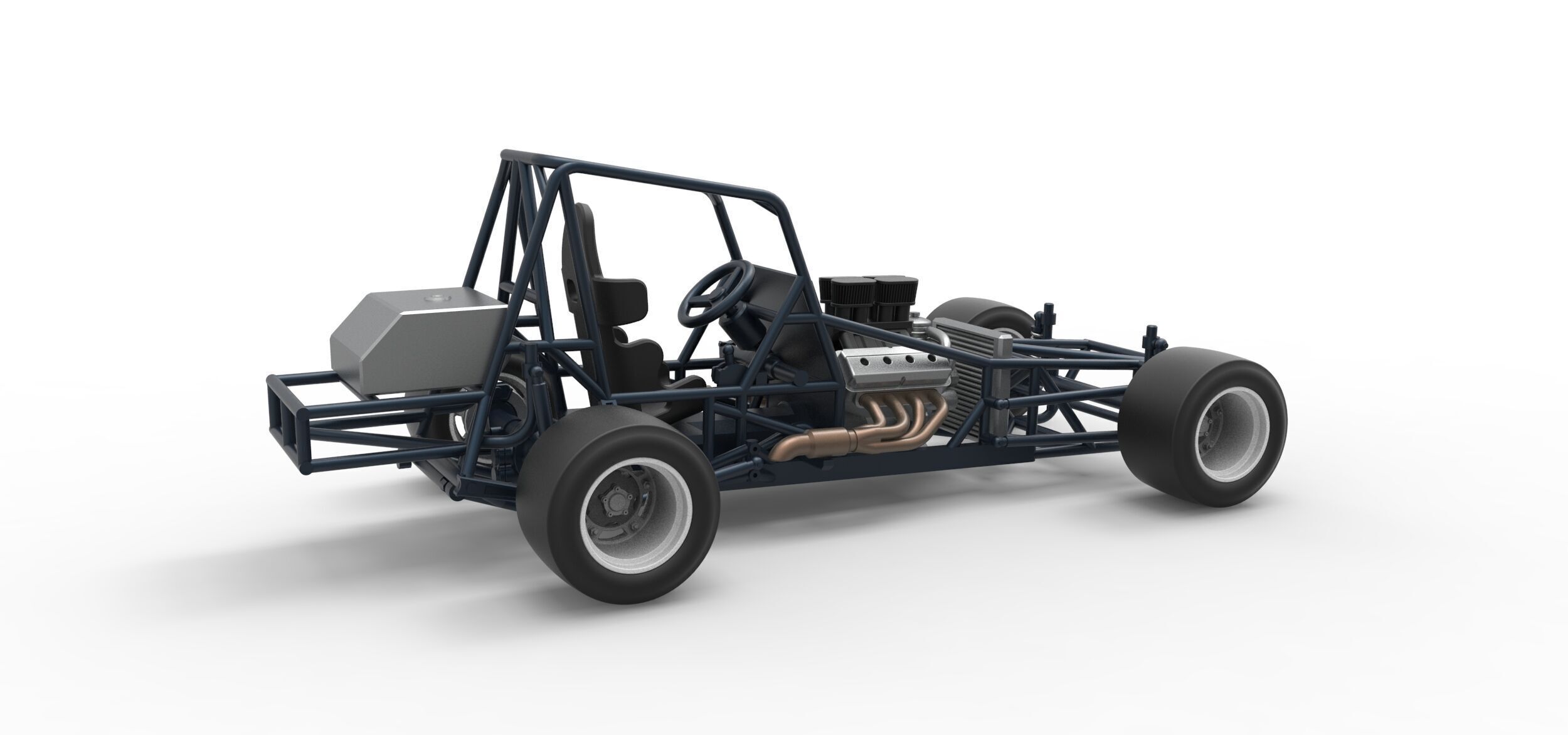 Vintage Asphalt Modified stock car Base V3 Scale 1 to 25 3D print model_18