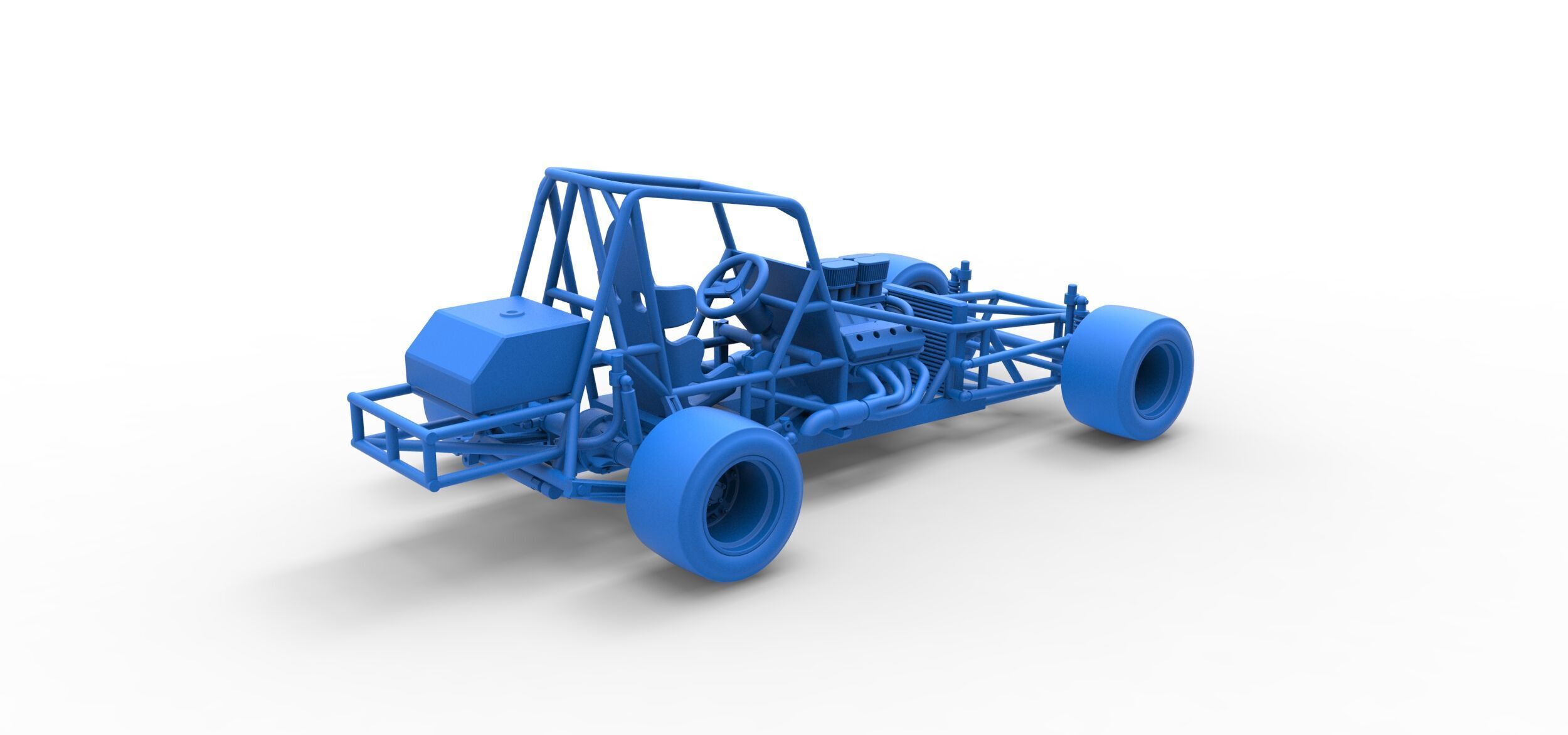 Vintage Asphalt Modified stock car Base V3 Scale 1 to 25 3D print model_38