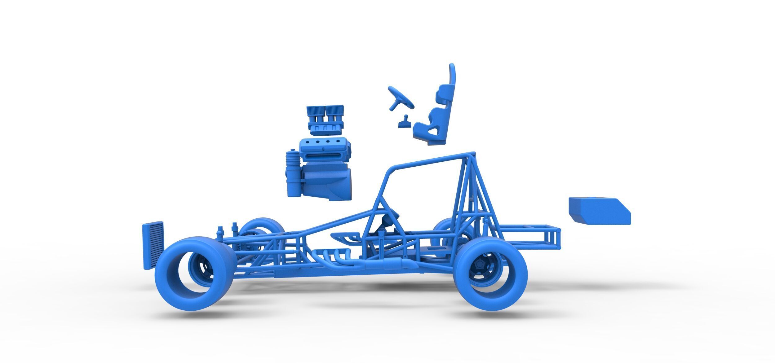 Vintage Asphalt Modified stock car Base V3 Scale 1 to 25 3D print model_47