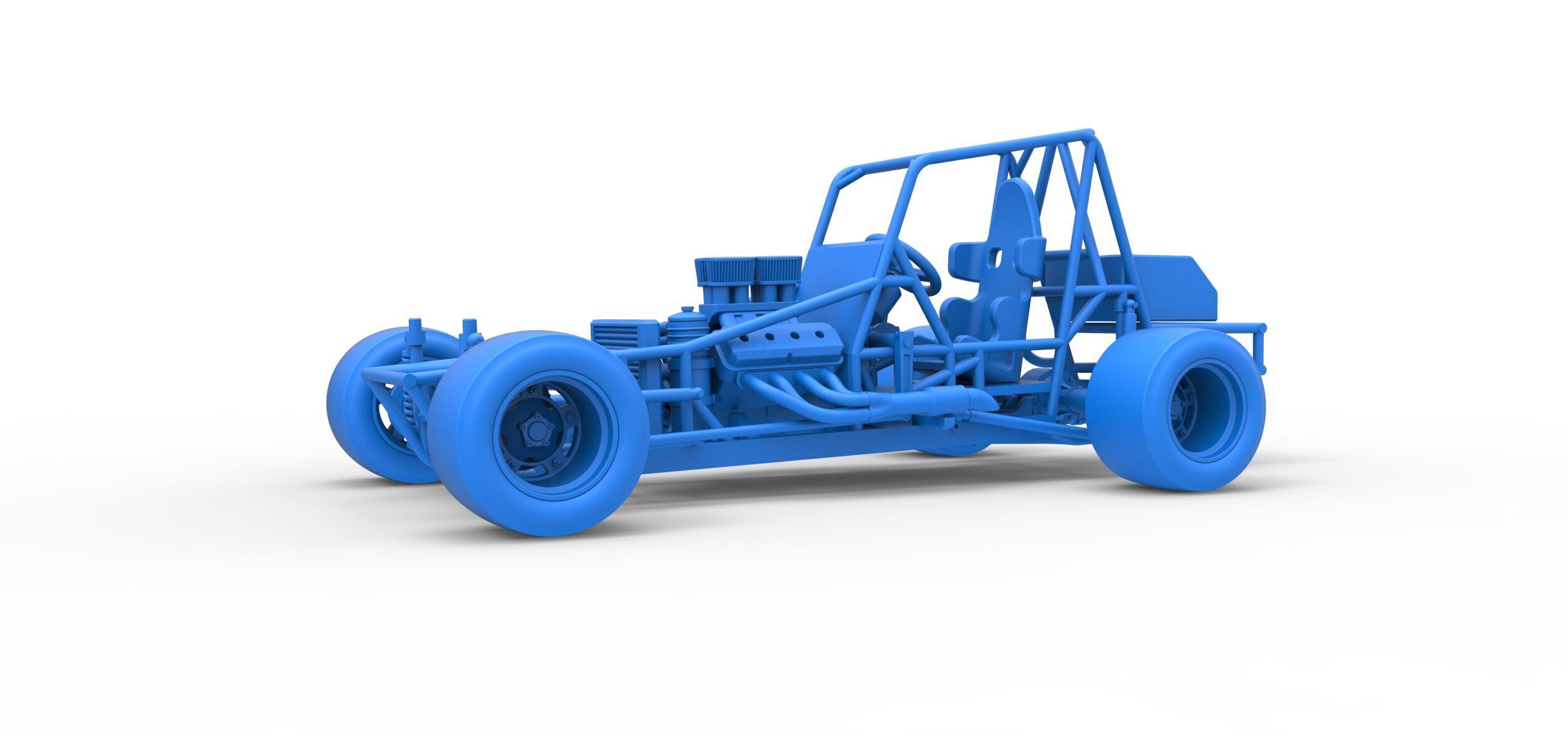 Vintage Asphalt Modified stock car Base V3 Scale 1 to 25 3D print model_24