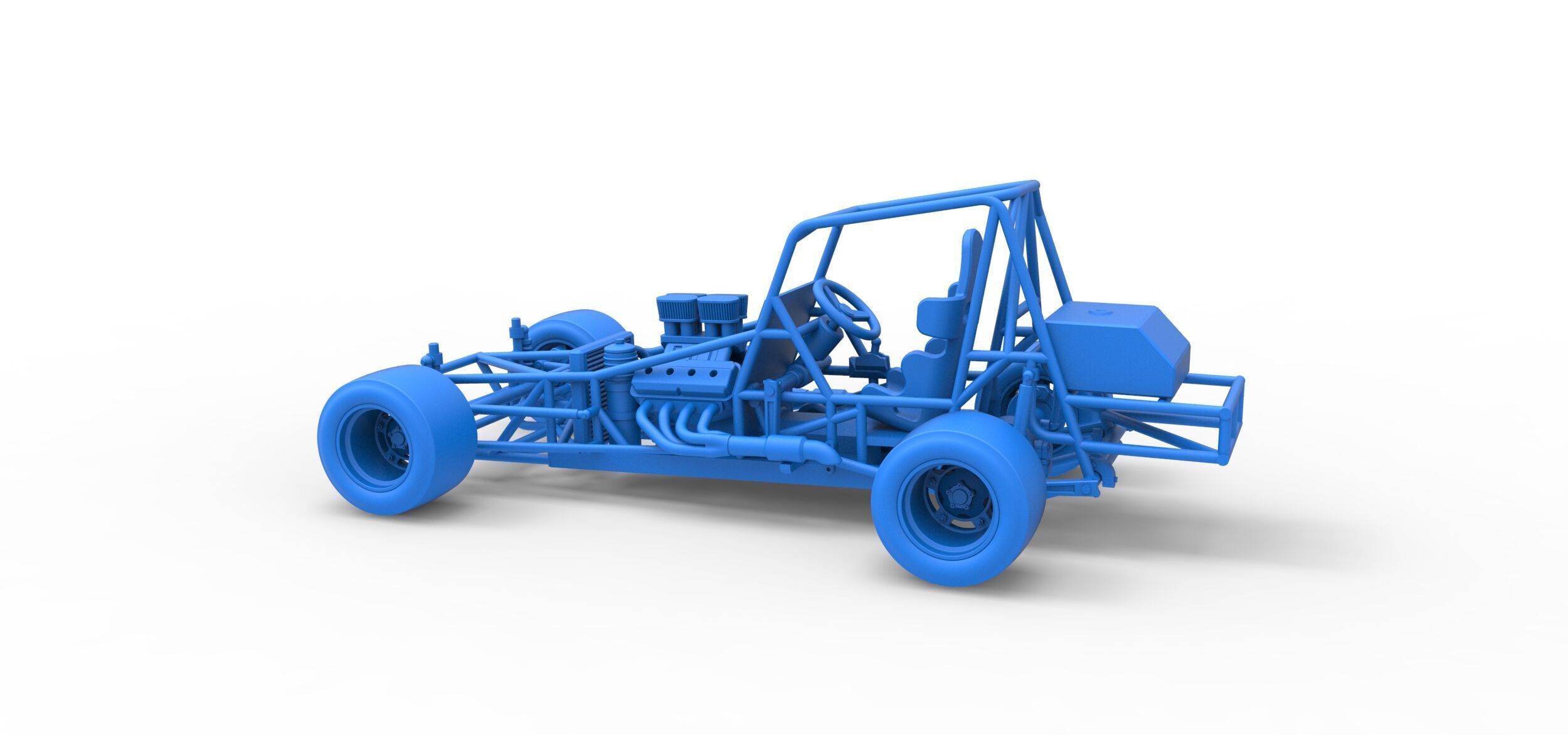 Vintage Asphalt Modified stock car Base V3 Scale 1 to 25 3D print model_34