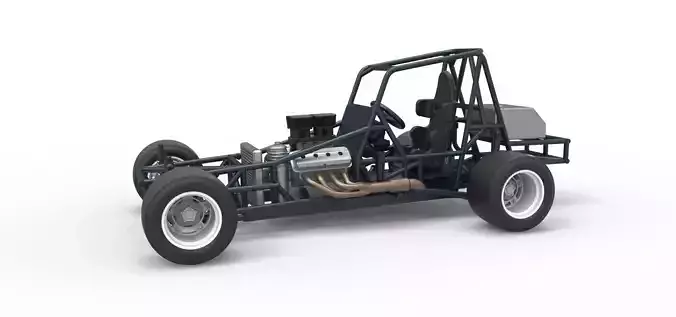 Vintage Asphalt Modified stock car Base V3 Scale 1 to 25 3D print model