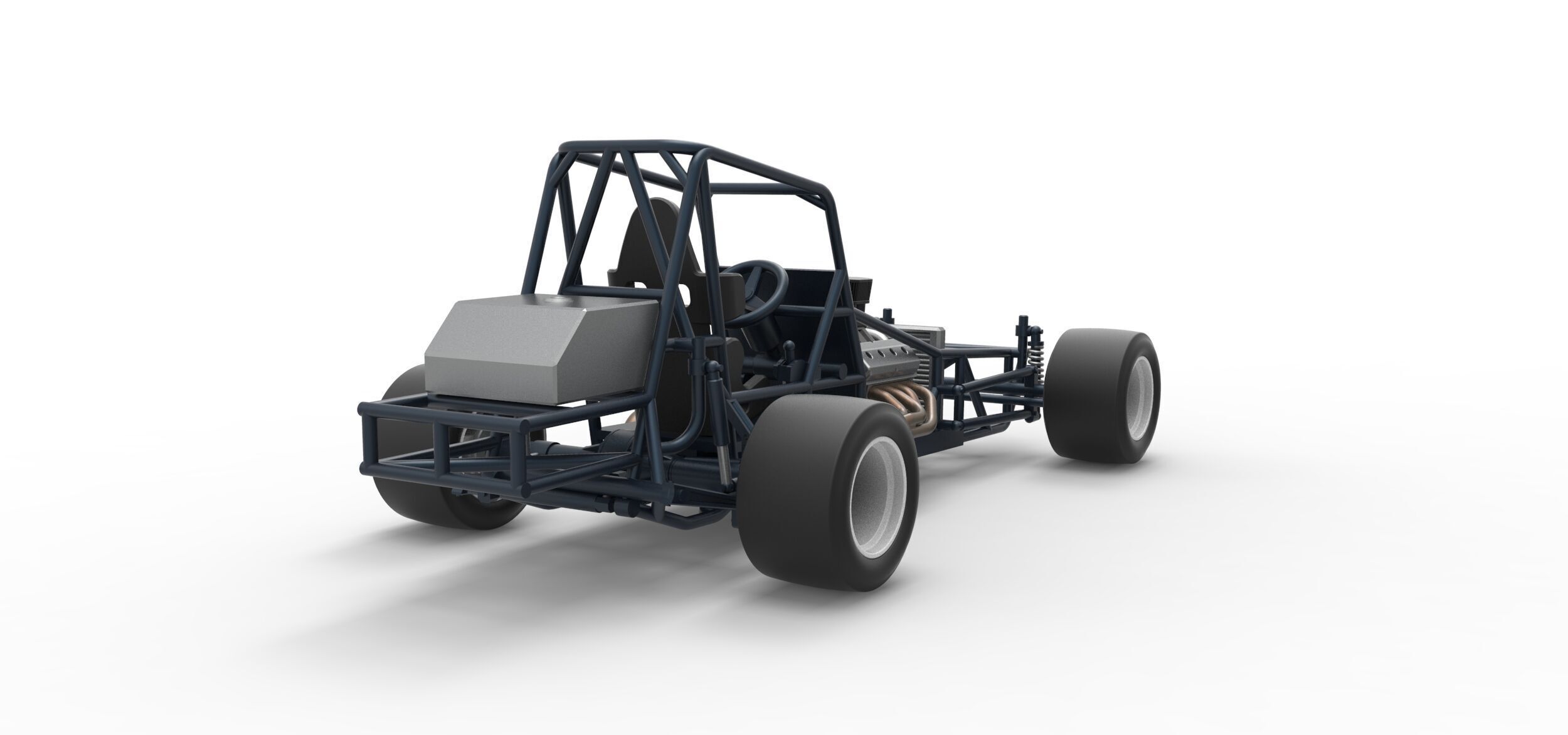 Vintage Asphalt Modified stock car Base V3 Scale 1 to 25 3D print model_17