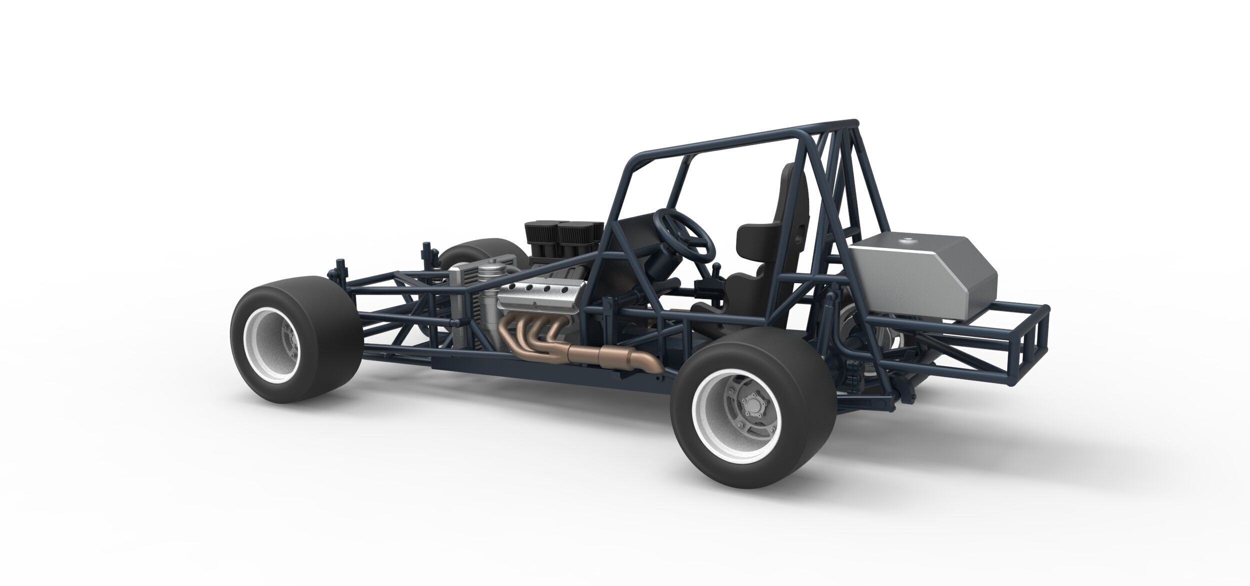 Vintage Asphalt Modified stock car Base V3 Scale 1 to 25 3D print model_11