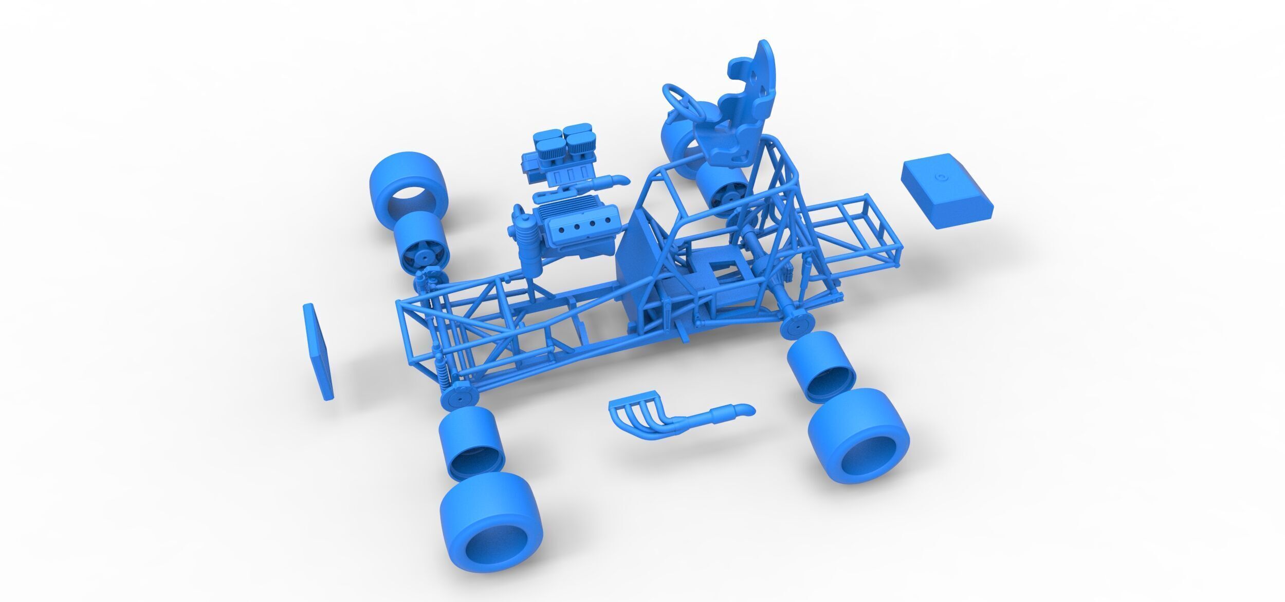 Vintage Asphalt Modified stock car Base V3 Scale 1 to 25 3D print model_44